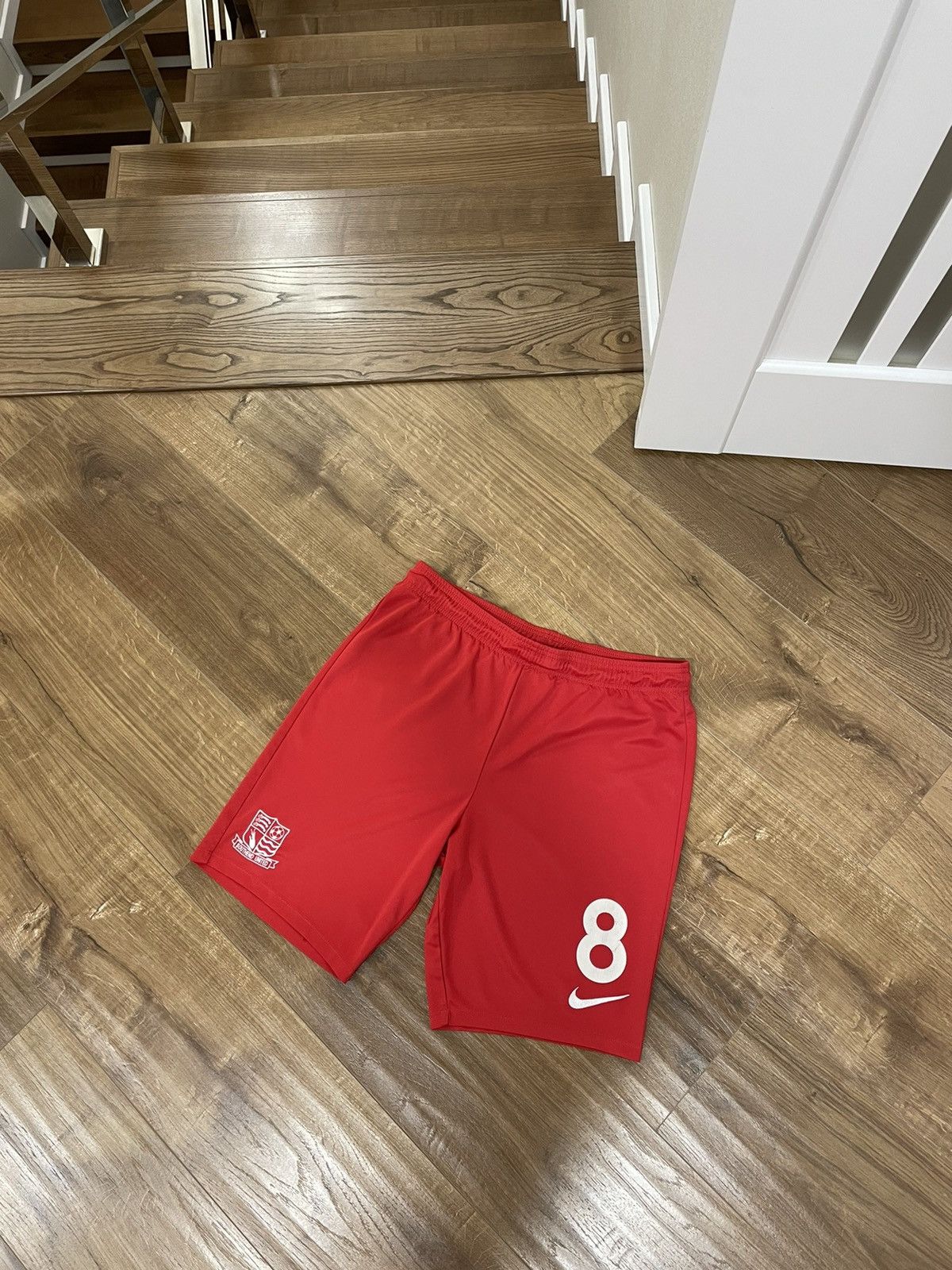 Nike Vintage Nike Y2K Swoosh Drill Red Shorts Size M Size US 32 / EU 48 - 1 Thumbnail