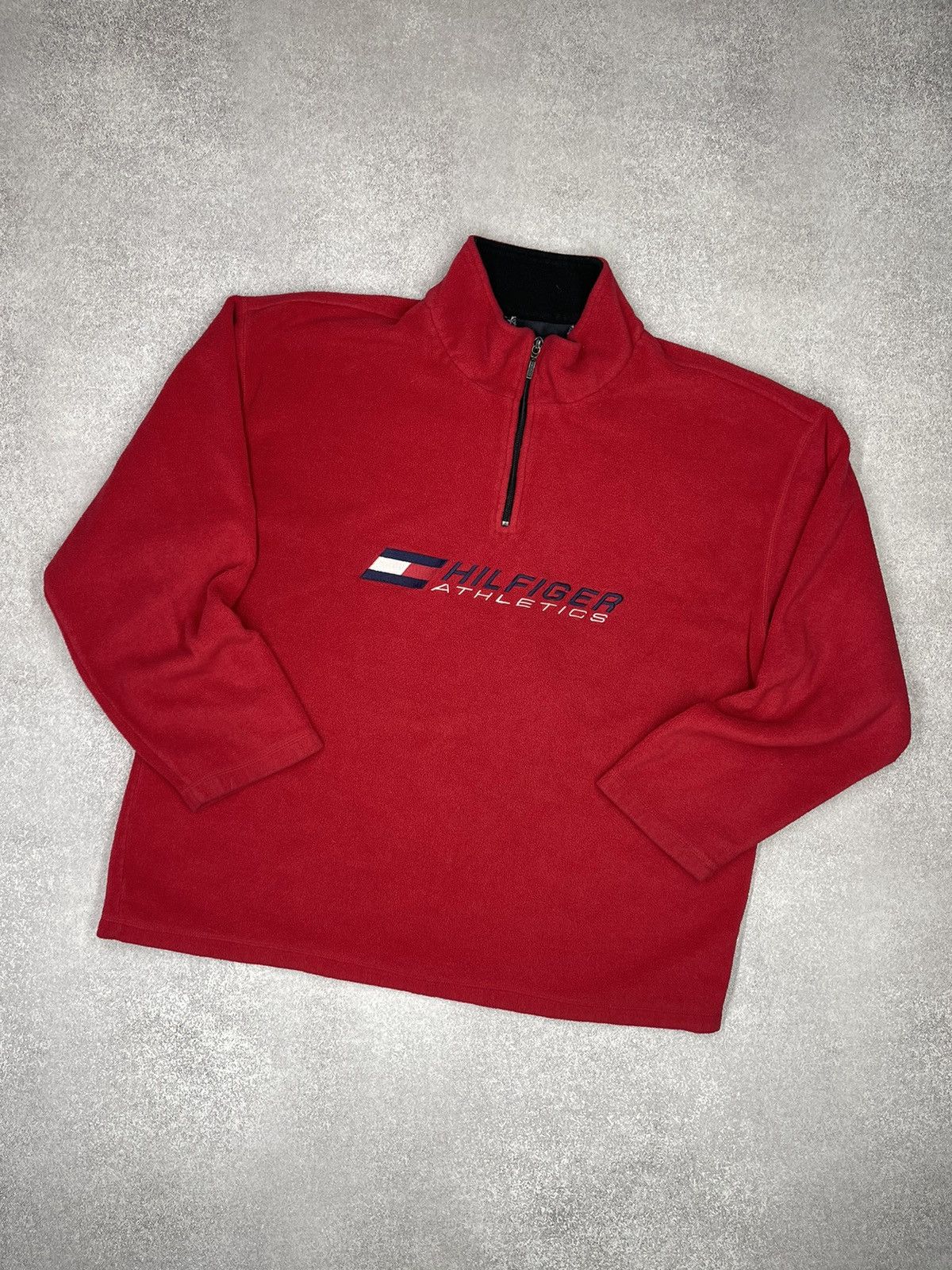 Vintage Tommy Hilfiger Fleece Jacket Big Logo Y2K