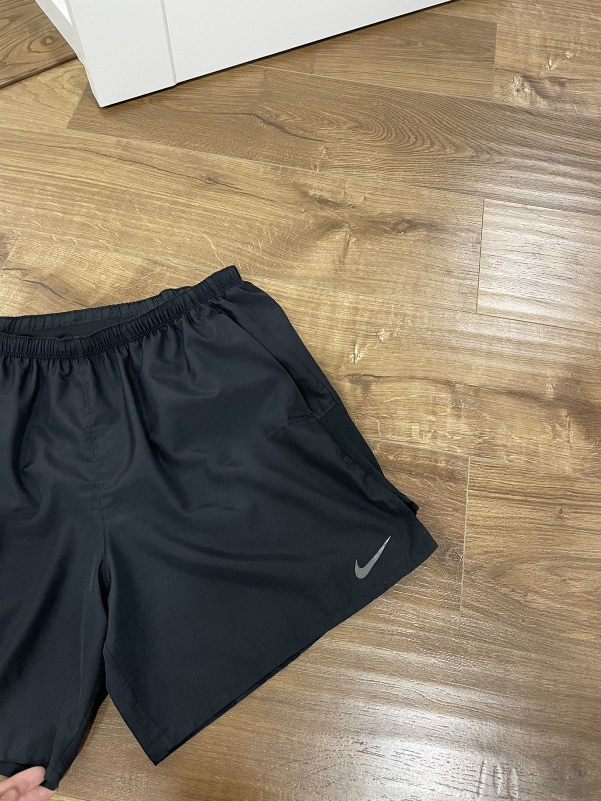 Nike Vintage Nike Y2K Swoosh Drill Black Shorts Size XL Size US 36 / EU 52 - 2 Thumbnail