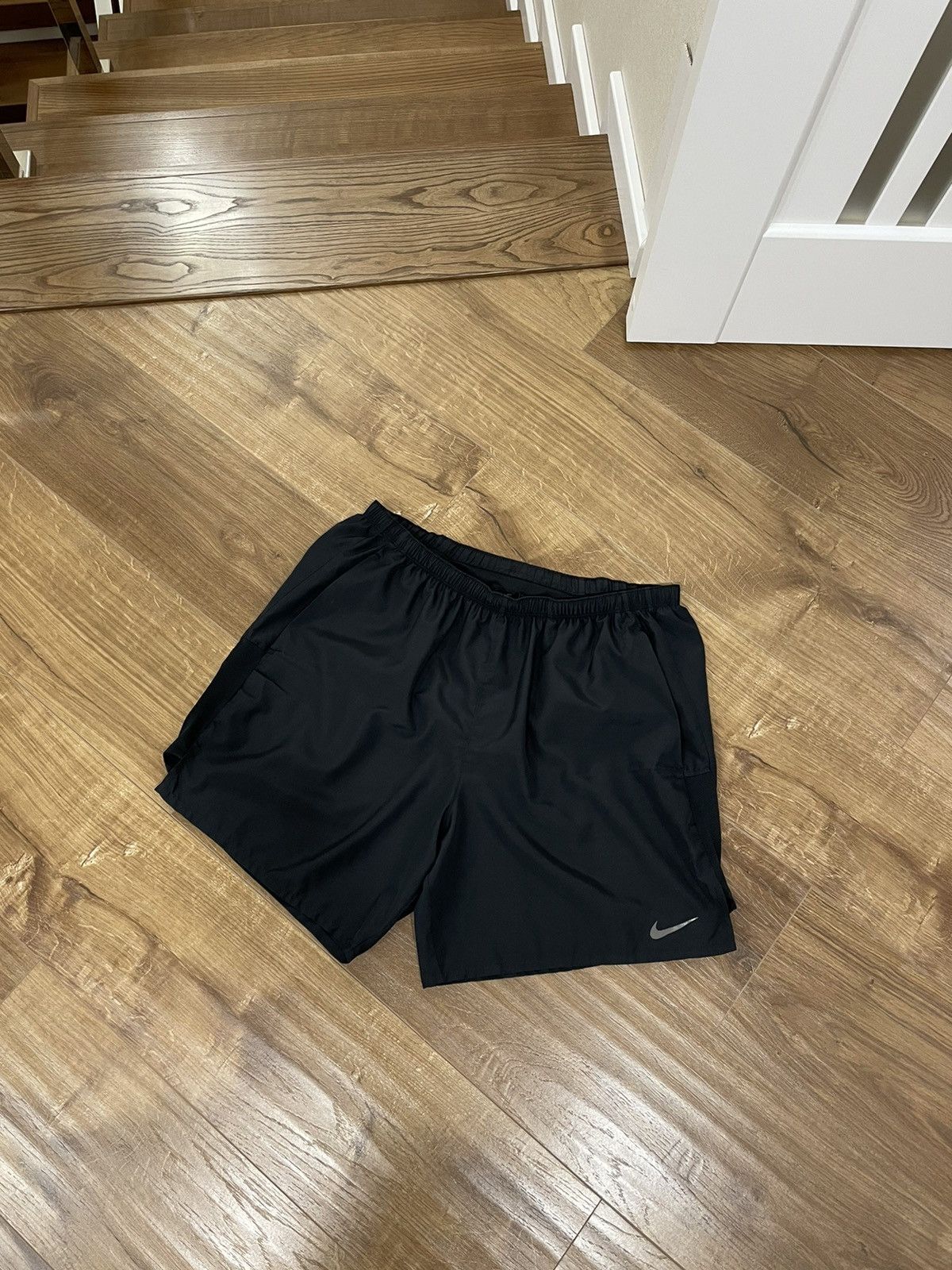 Nike Vintage Nike Y2K Swoosh Drill Black Shorts Size XL Size US 36 / EU 52 - 1 Thumbnail