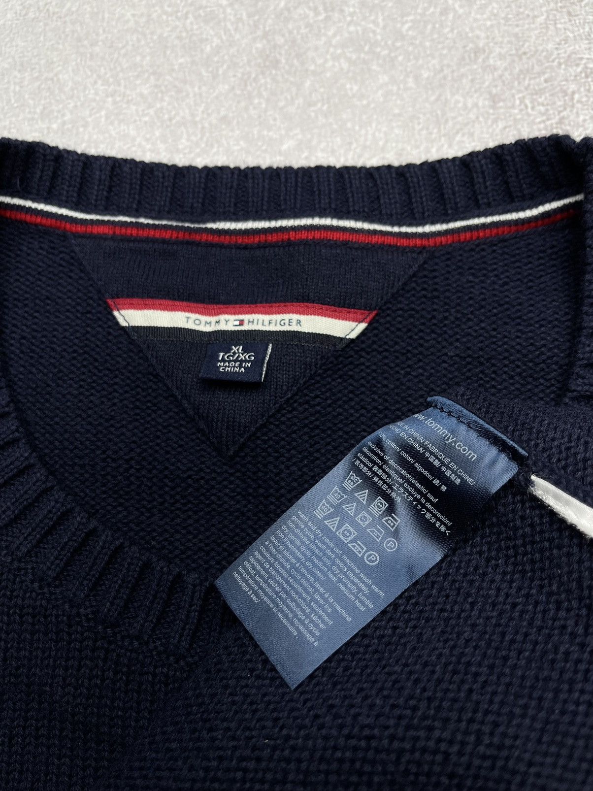 Tommy Hilfiger Mens Tommy Hilfiger Knitted Jumper Big Logo Sweater Size US L / EU 52-54 / 3 - 6 Thumbnail