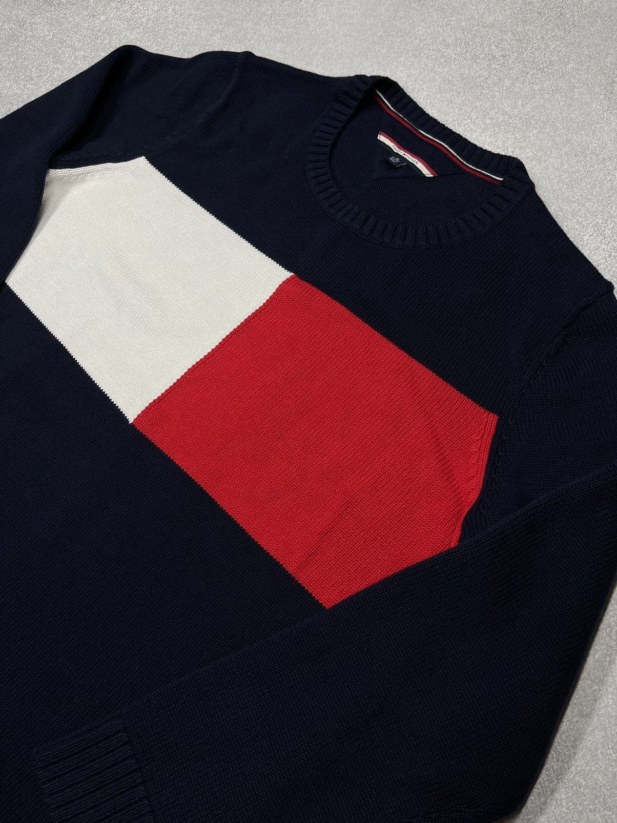 Tommy Hilfiger Mens Tommy Hilfiger Knitted Jumper Big Logo Sweater Size US L / EU 52-54 / 3 - 3 Thumbnail