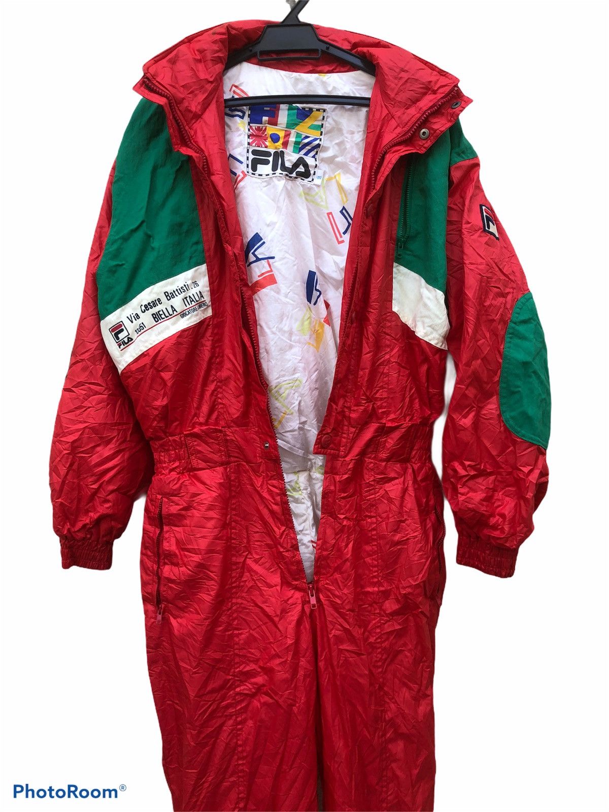 Fila 🚀🚀Vintage 90’s FILA Thin Puffer Jumpsuit Coverall Skiing Size US 31 - 4 Thumbnail