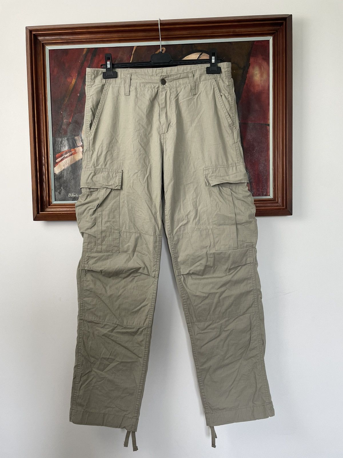 Carhartt Carhartt Regular Cargo Pant Beige Vintage Workwear Rare Hype Size US 32 / EU 48 - 2 Thumbnail