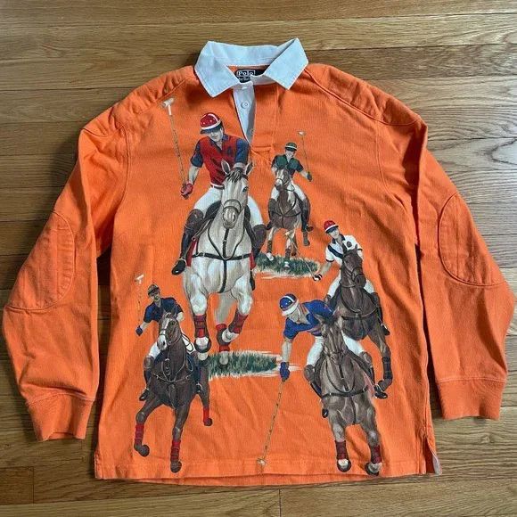 image of Vintage Polo Ralph Laurent 5 Horseman Equestrian Rugby Xl, Men's