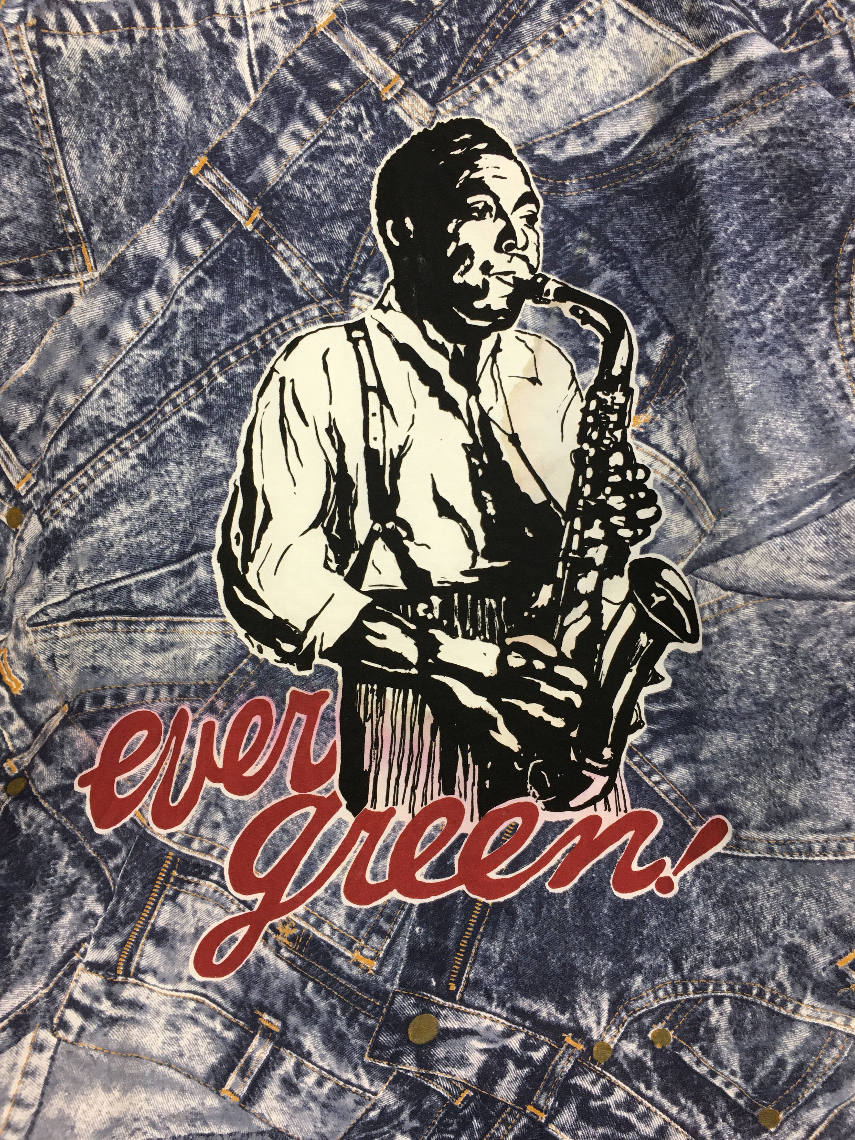 Vintage Vintage Evergreen Saxophone Fullprint Puffer Hanten Kimono Size US M / EU 48-50 / 2 - 3 Thumbnail