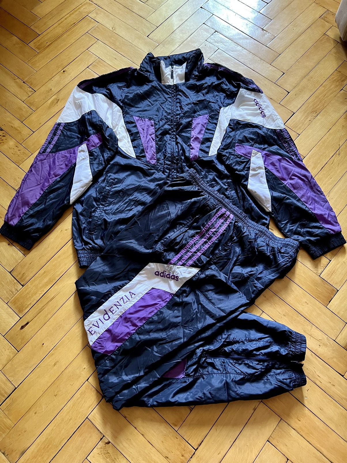Adidas × Vintage Vintage Adidas Tracksuit Nylon Y2K Drill Size US L / EU 52-54 / 3 - 10 Thumbnail