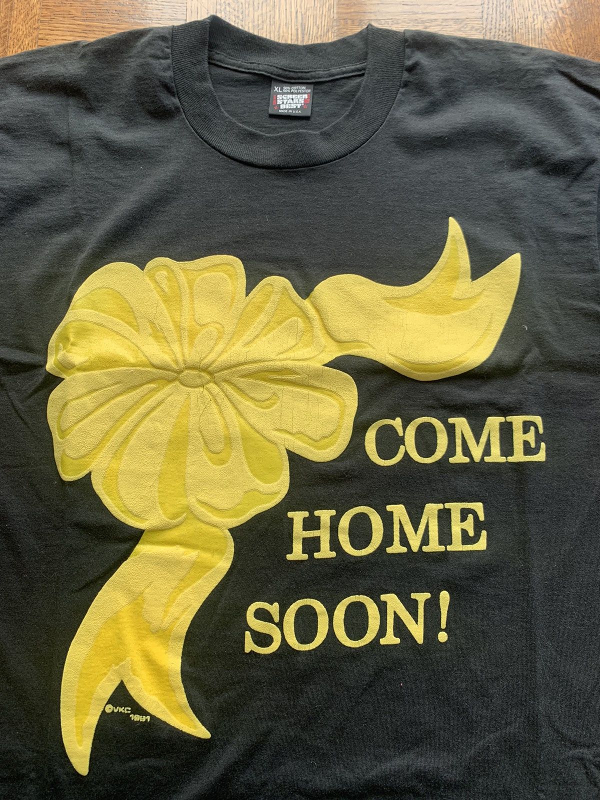Vintage Vintage 90s Come Home Soon Army Graphic Tee Shirt Size US XL / EU 56 / 4 - 2 Thumbnail