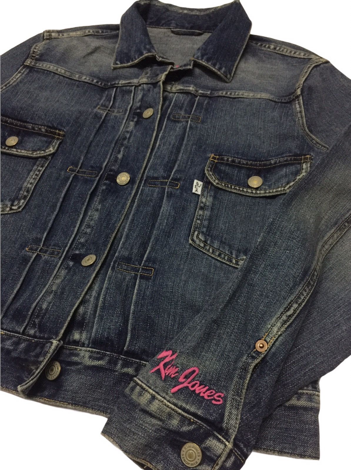 image of Kim Jones Type 2 Denim Jacket in Blue Jean, Men's (Size Small)