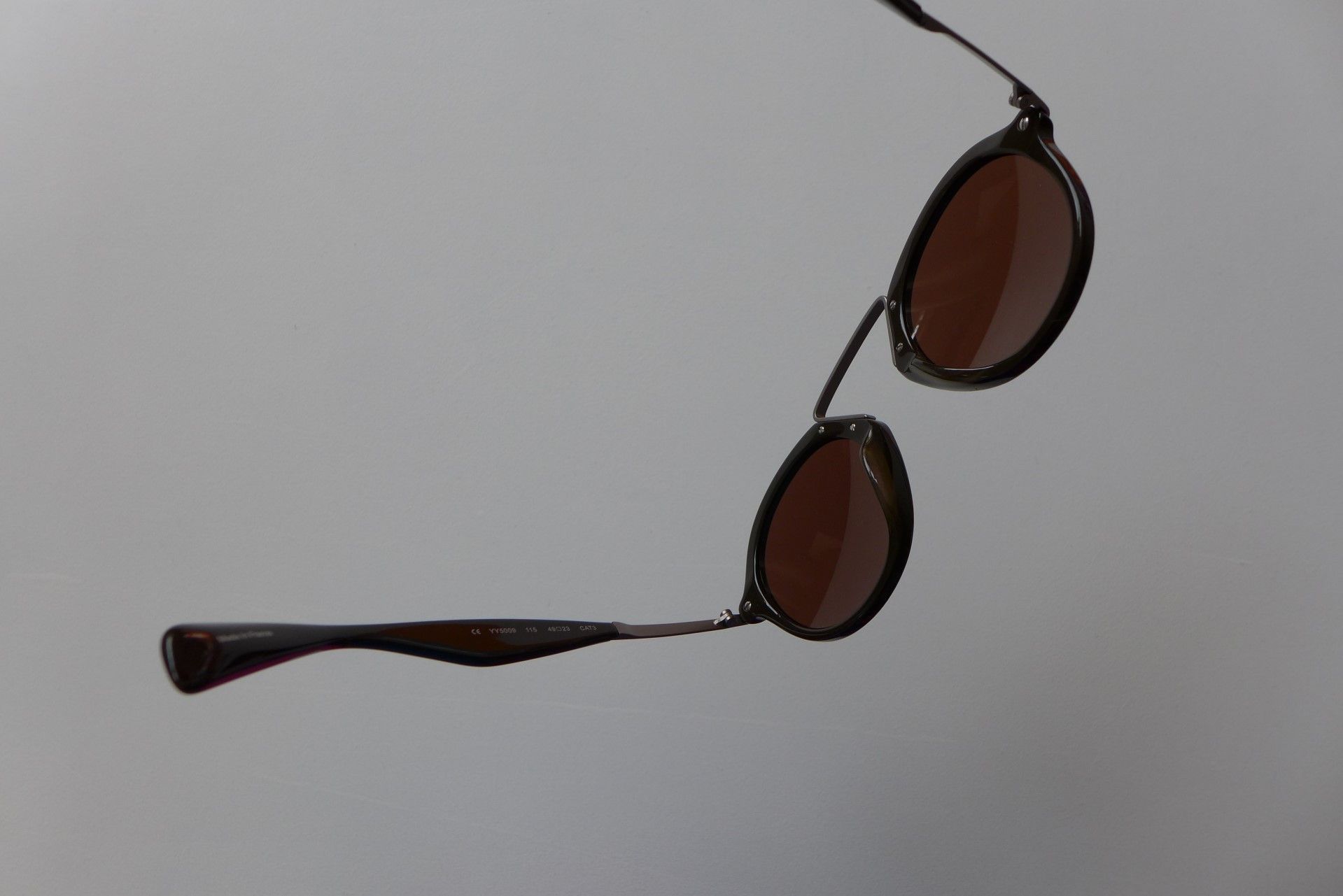 Yohji Yamamoto Yohji Yamamoto YY5009 Sunglasses - Dark Brown Acetate Size ONE SIZE - 14 Thumbnail