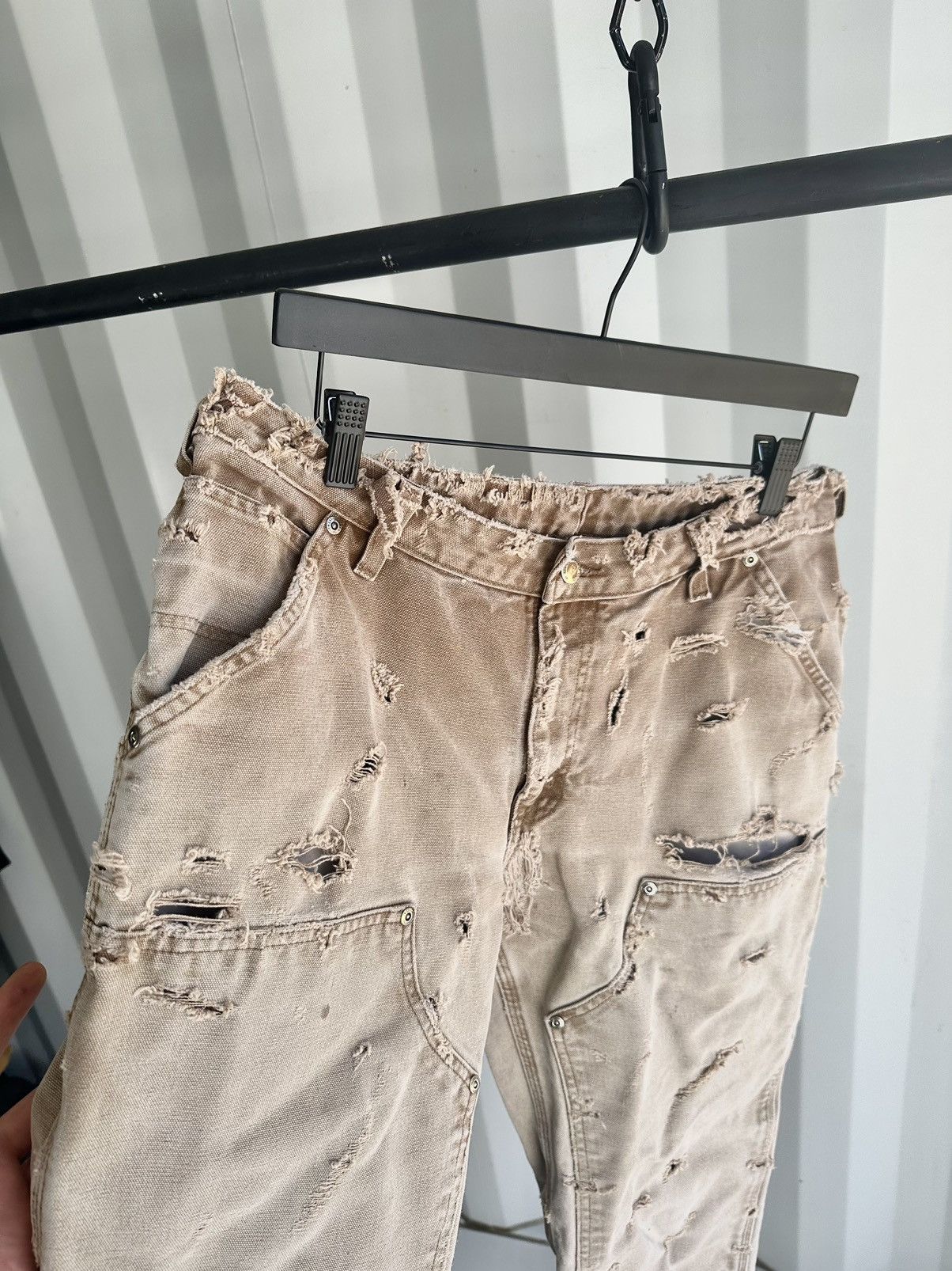 Image of Carhartt x Vintage Thrashed Double Knee Pants in Brown, Men's (Size 34)