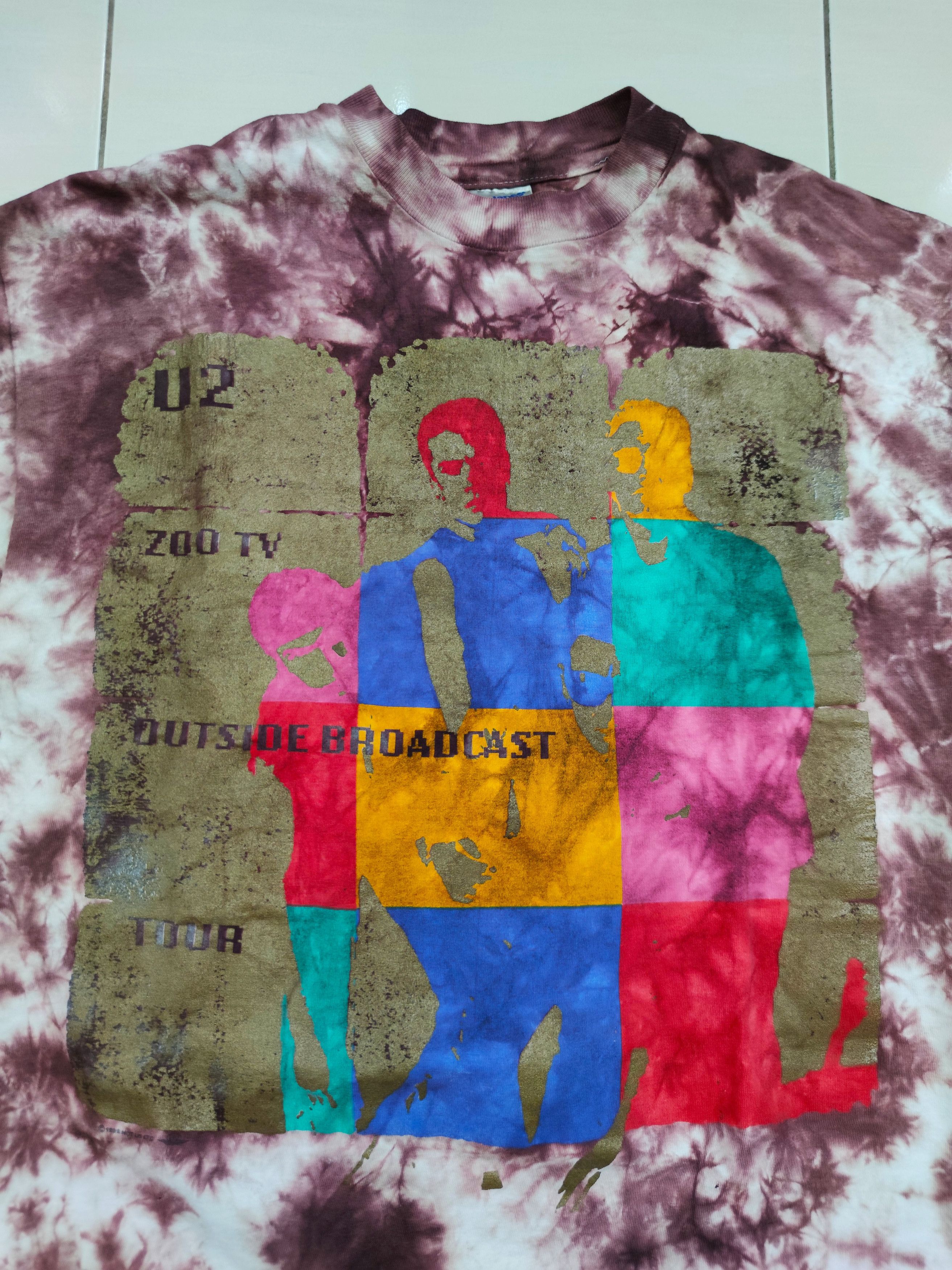 Vintage Rare!! Vintage 1992 U2 Zoo TV Tour Tie Dye Shirt Size US L / EU 52-54 / 3 - 5 Thumbnail