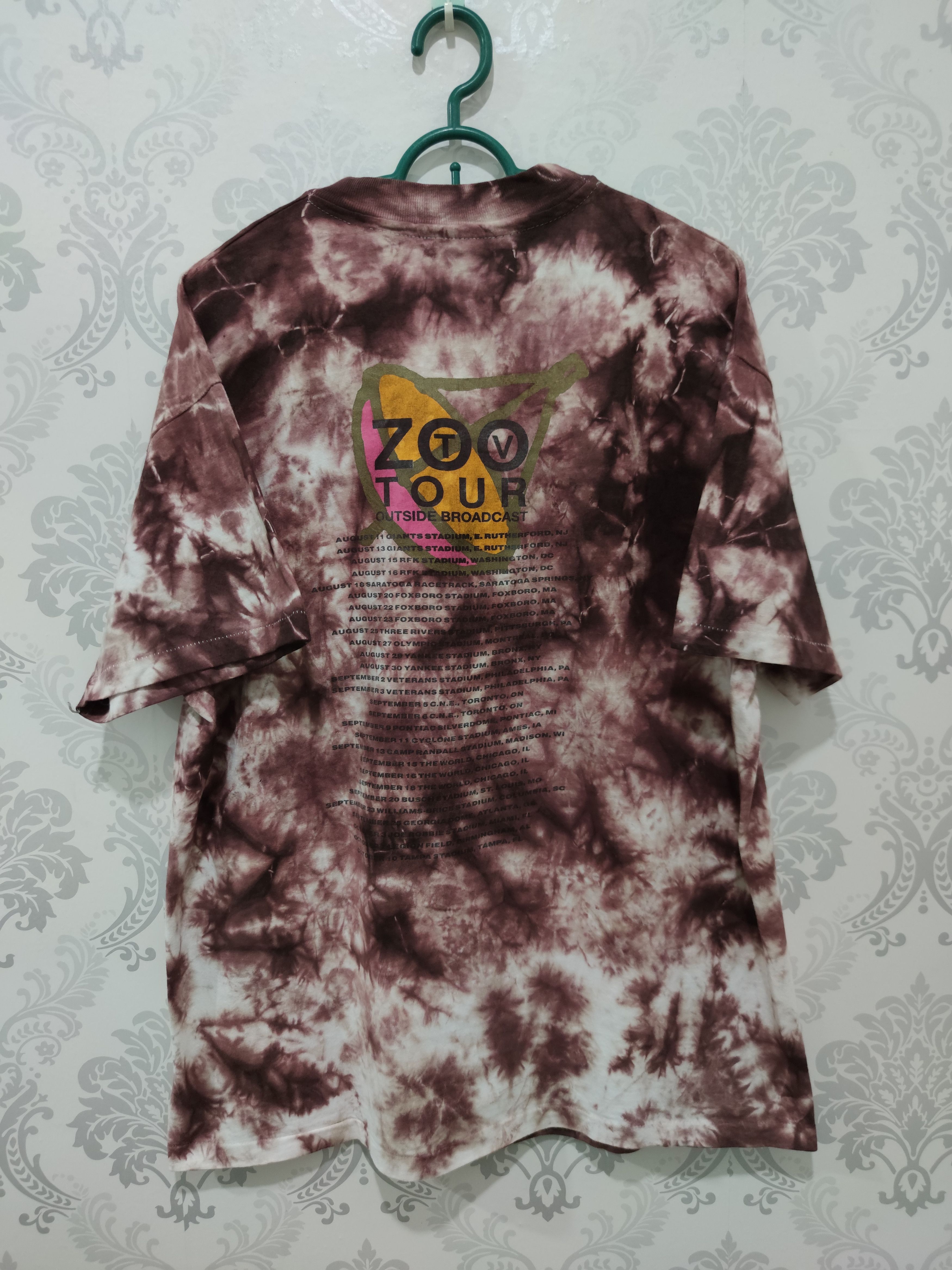 Vintage Rare!! Vintage 1992 U2 Zoo TV Tour Tie Dye Shirt Size US L / EU 52-54 / 3 - 3 Thumbnail