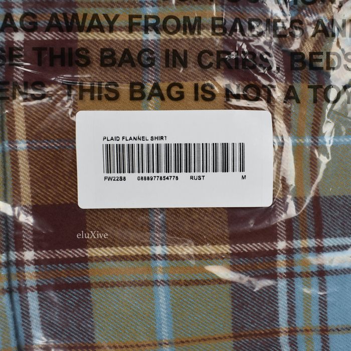 Supreme Supreme Classic Logo Plaid Flannel Shirt Rust Blue