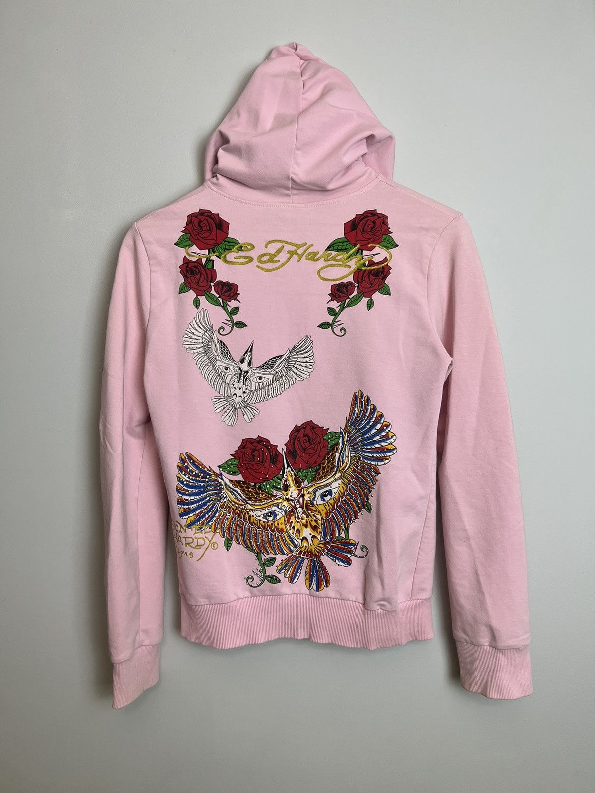 Ed Hardy Rare Y2K Ed Hardy Roses Skeleton Hoodie Love Kills Hype Drip Size M / US 6-8 / IT 42-44 - 2 Thumbnail