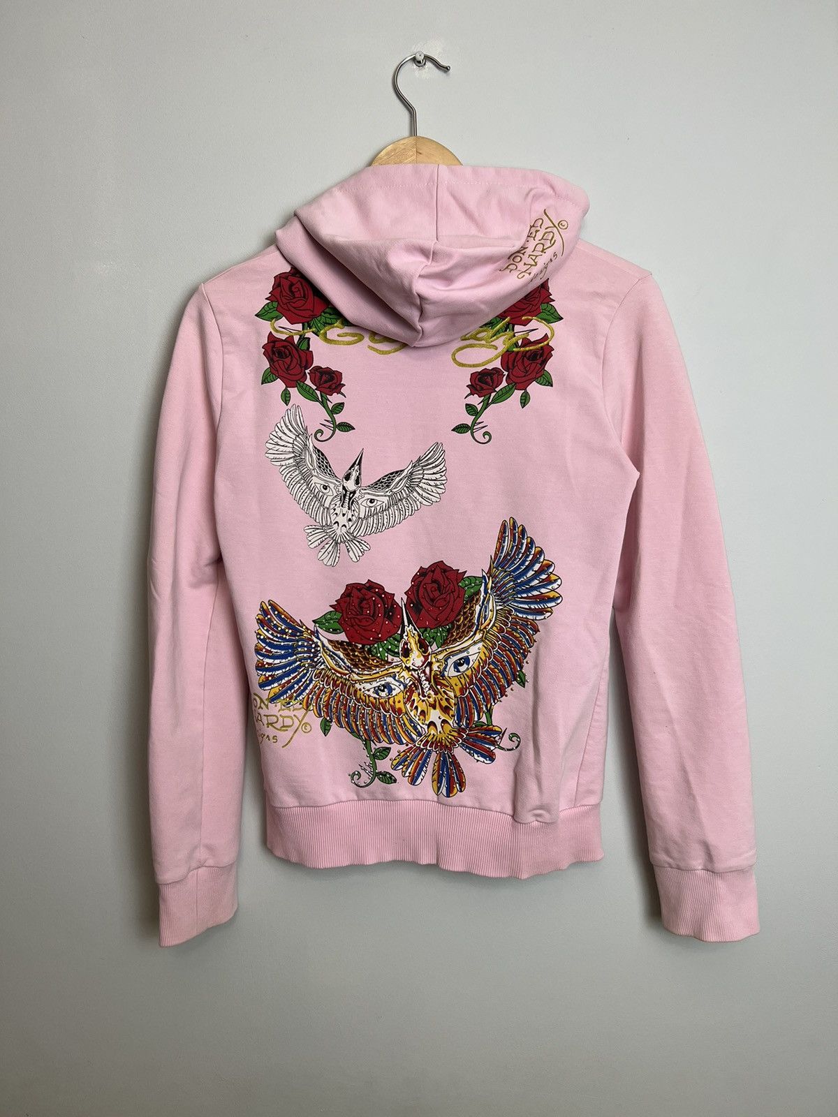 Ed Hardy Rare Y2K Ed Hardy Roses Skeleton Hoodie Love Kills Hype Drip Size M / US 6-8 / IT 42-44 - 4 Thumbnail