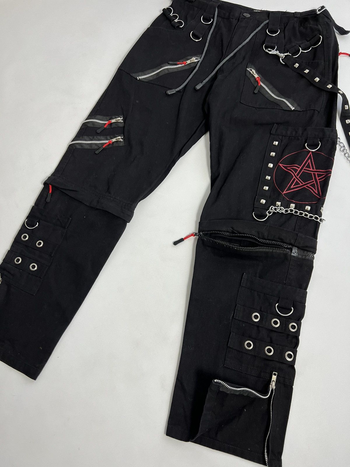Vintage RAVE RAVER BAGGY ZIPPER PANT BONDAGE ANARCHY Size US 34 / EU 50 - 3 Thumbnail