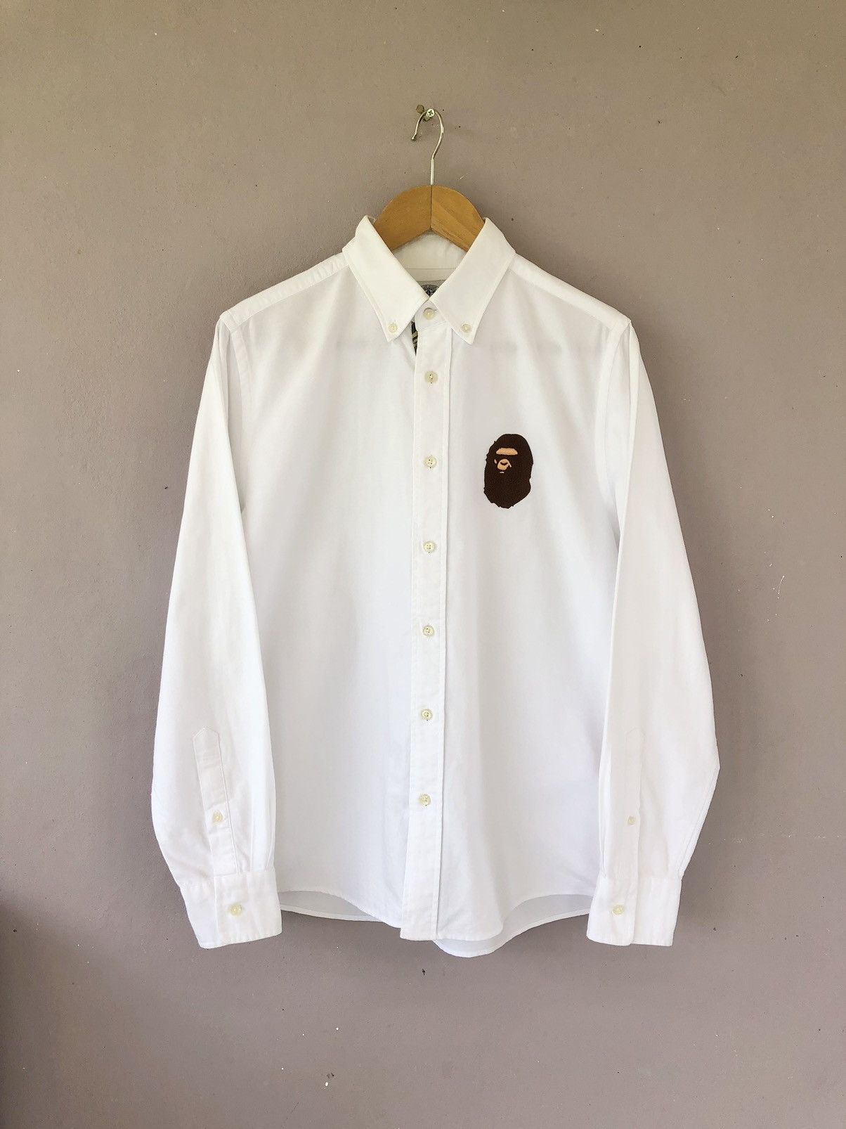 Bape Ape Head Oxford BD Shirt | Grailed