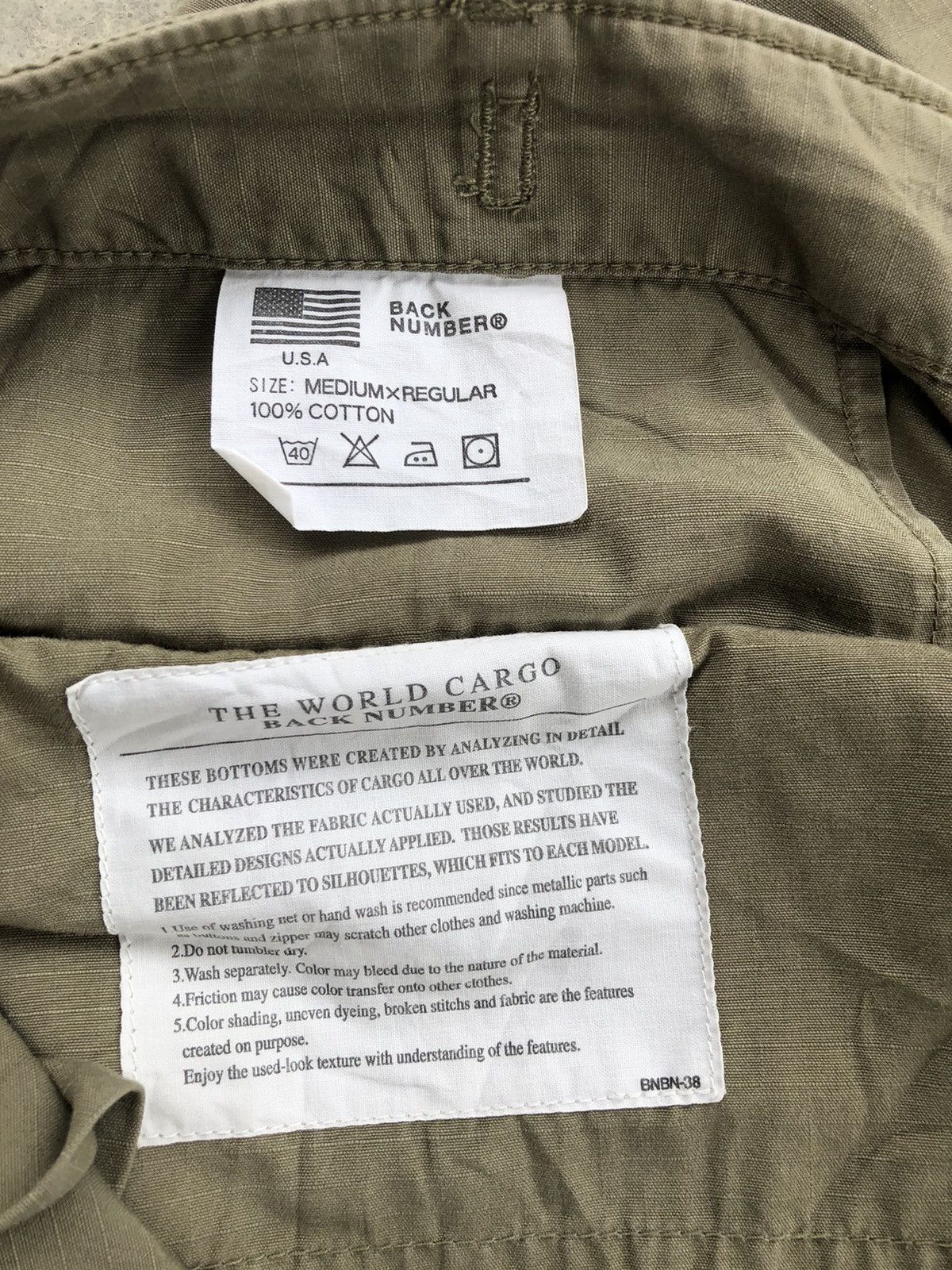 Japanese Brand Back Number Cargo Pants Tactical Pocket Size US 31 - 7 Thumbnail