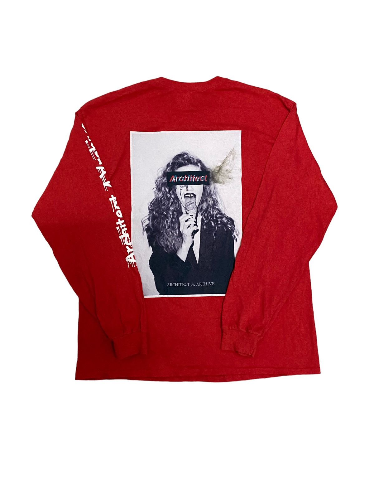 image of Architect 4 Archive Longsleeve Tee in Red, Men's (Size Large)