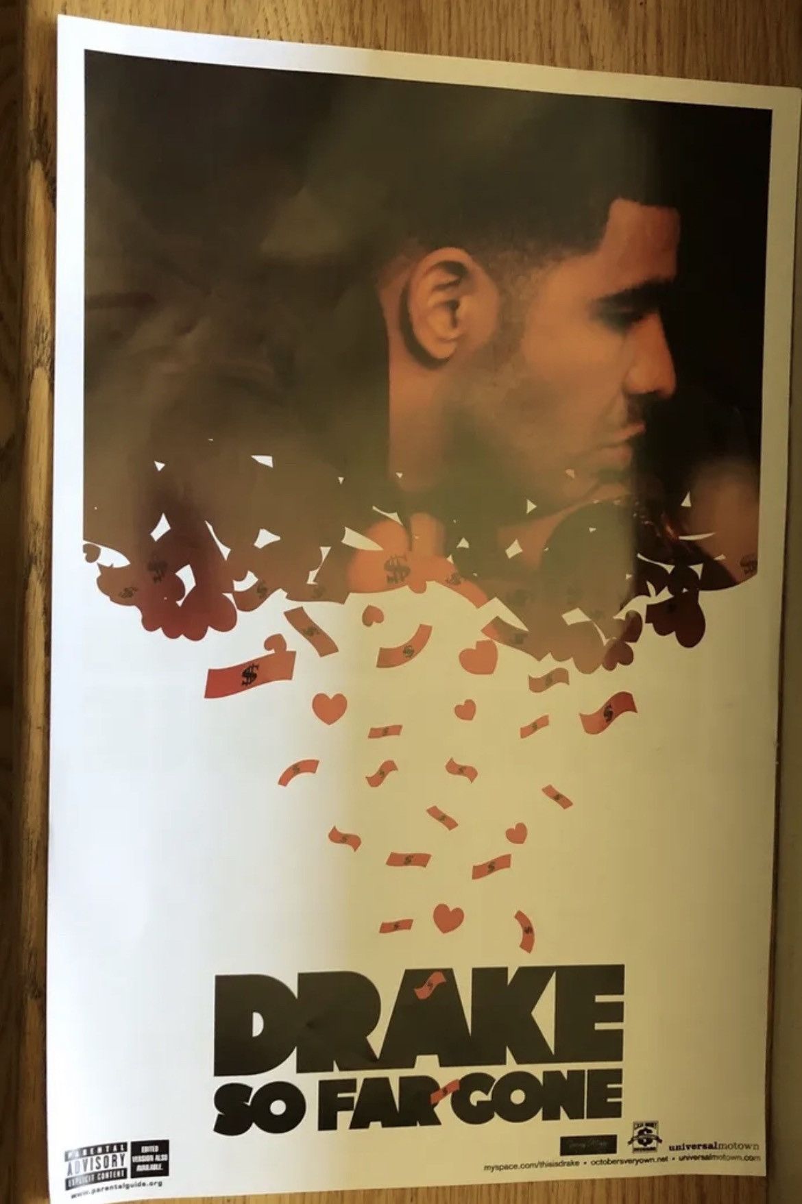 Rare✨ 2009 Promo So Far Gone Drake OVO Poster, image size:1170x1757