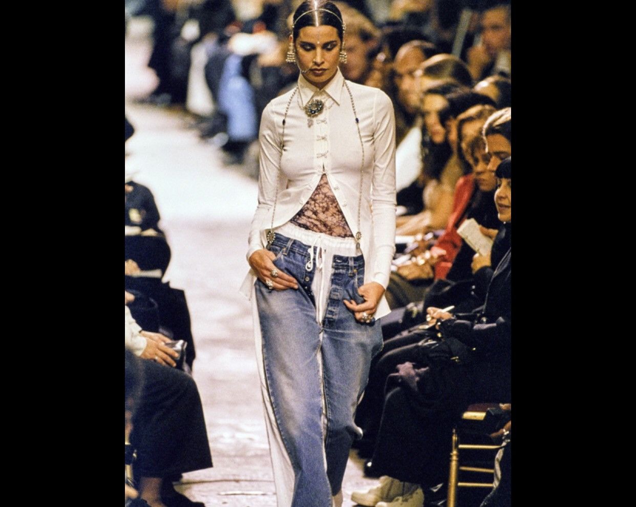 image of Jean Paul Gaultier x Vintage Archive 1994 Ss Boxer Jeans in White, Women's (Size 27)