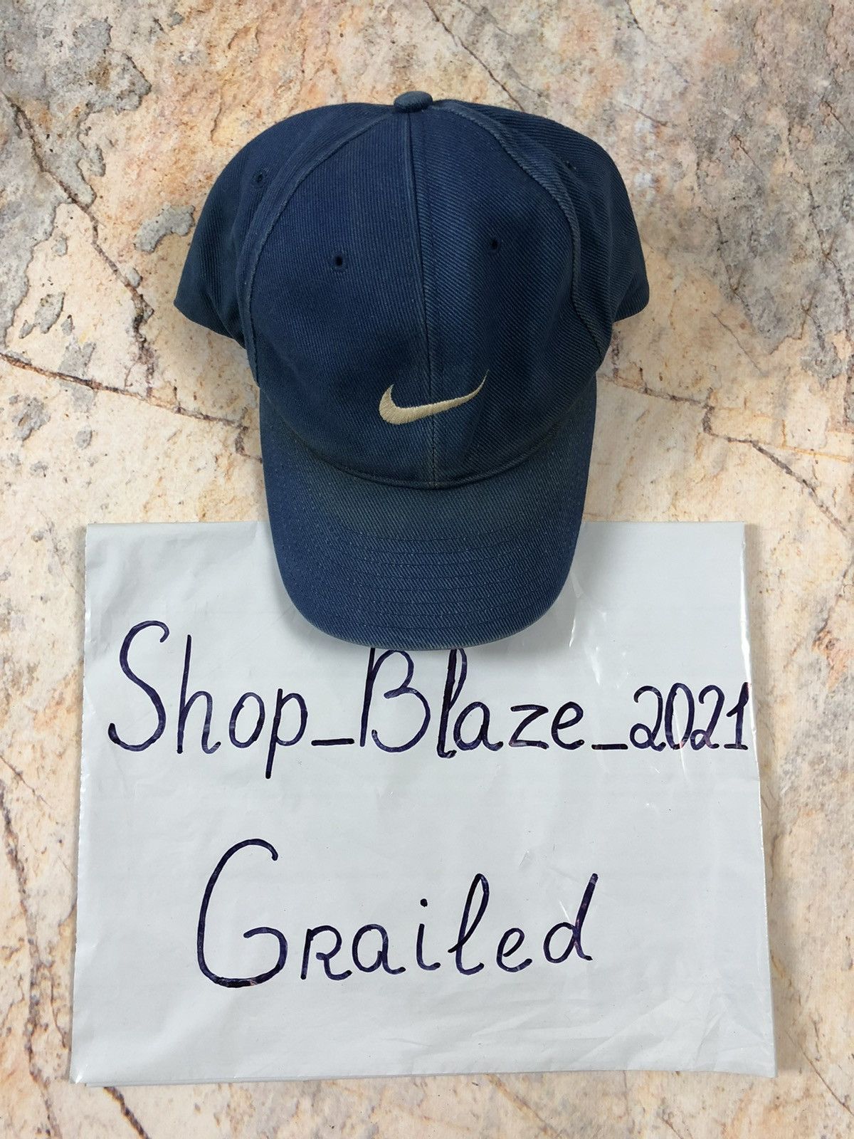 Nike × Vintage Nike vintage blue logo cap Size ONE SIZE - 2 Thumbnail