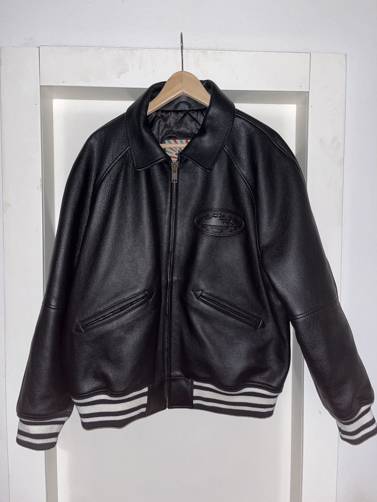 Corteiz Corteiz skydive leather jacket | Grailed