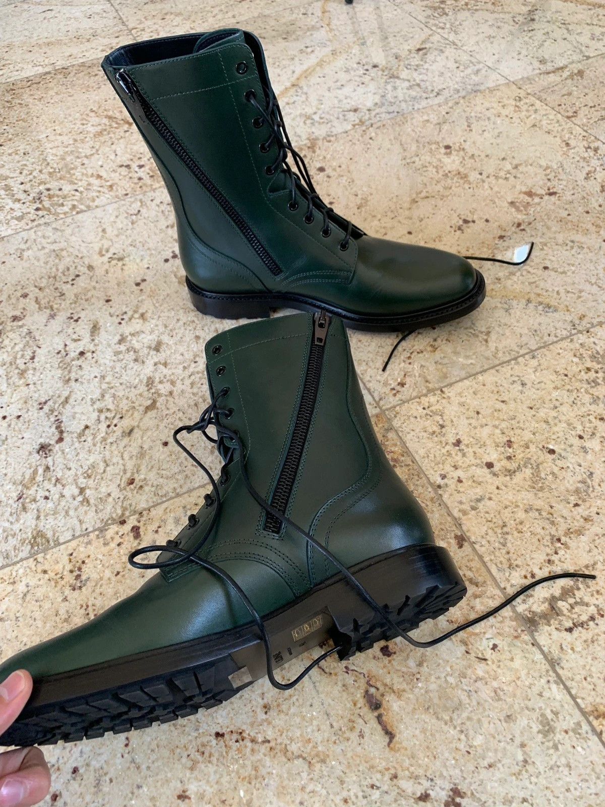 Celine Ranger Zip Boots in Green Size US 7 / EU 40 - 3 Thumbnail