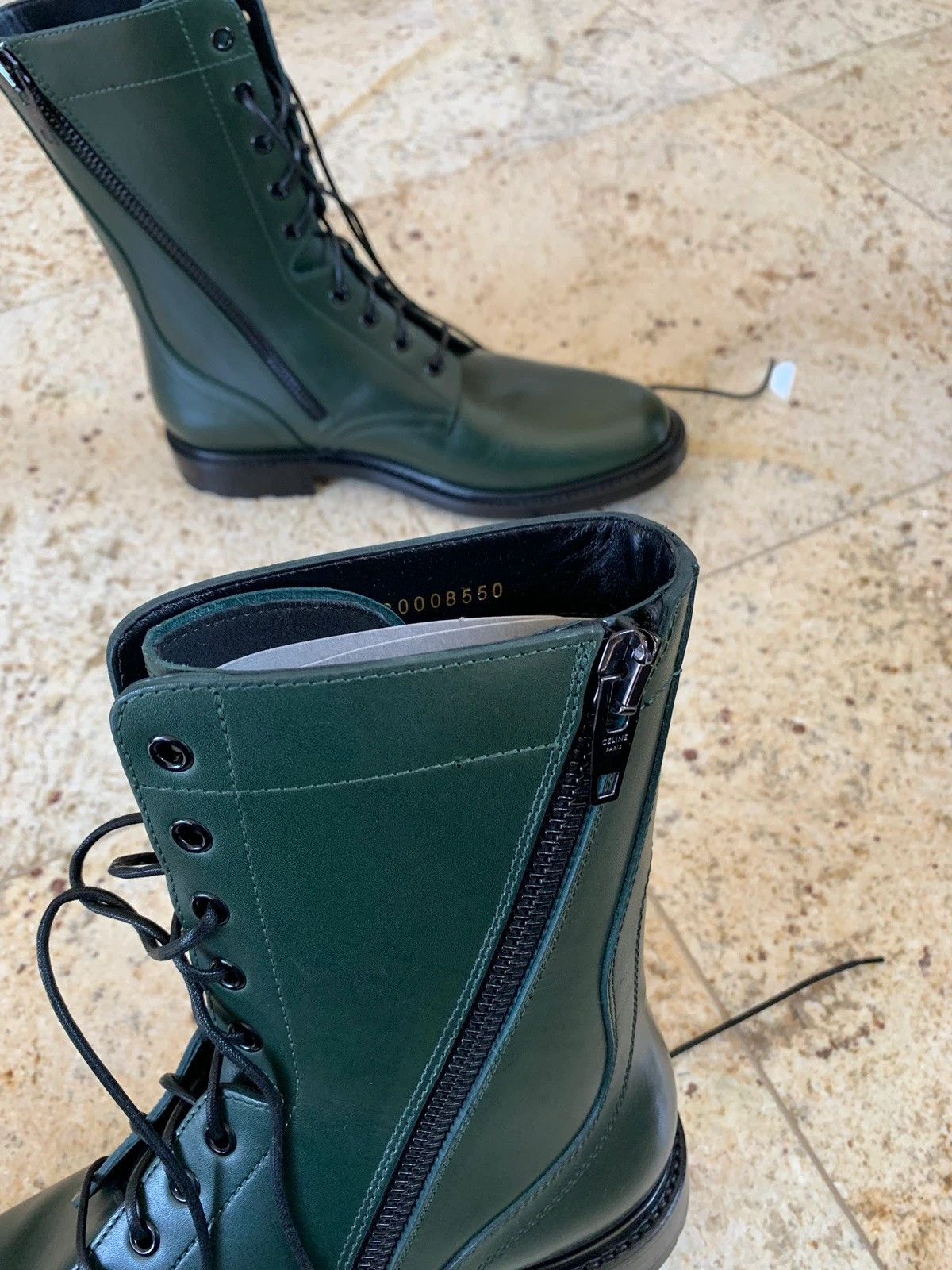 Celine Ranger Zip Boots in Green Size US 7 / EU 40 - 8 Thumbnail