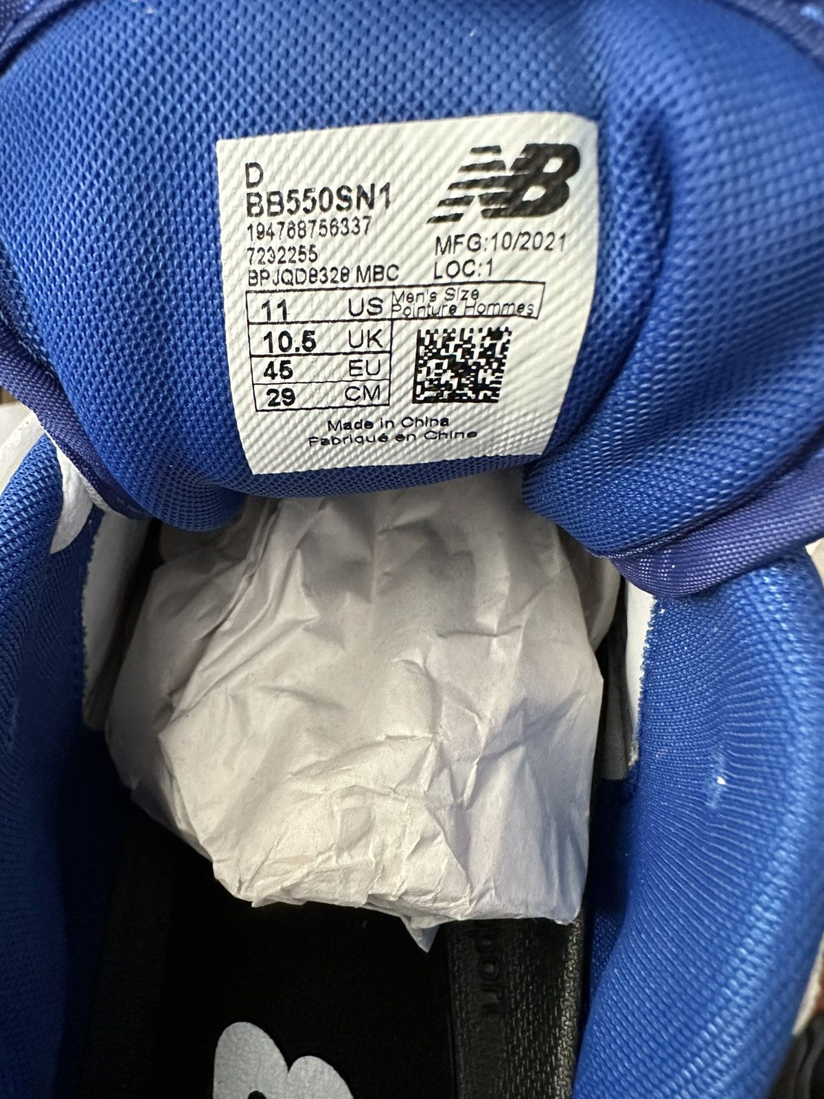 New Balance New Balance 550 White Blue Size US 11 / EU 44 - 6 Thumbnail