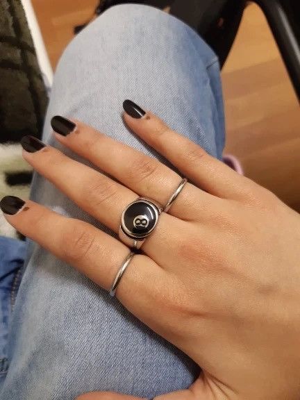Other 8 Ball Pool Ring Player Chrome Silver Billiards Eight Size ONE SIZE - 4 Thumbnail