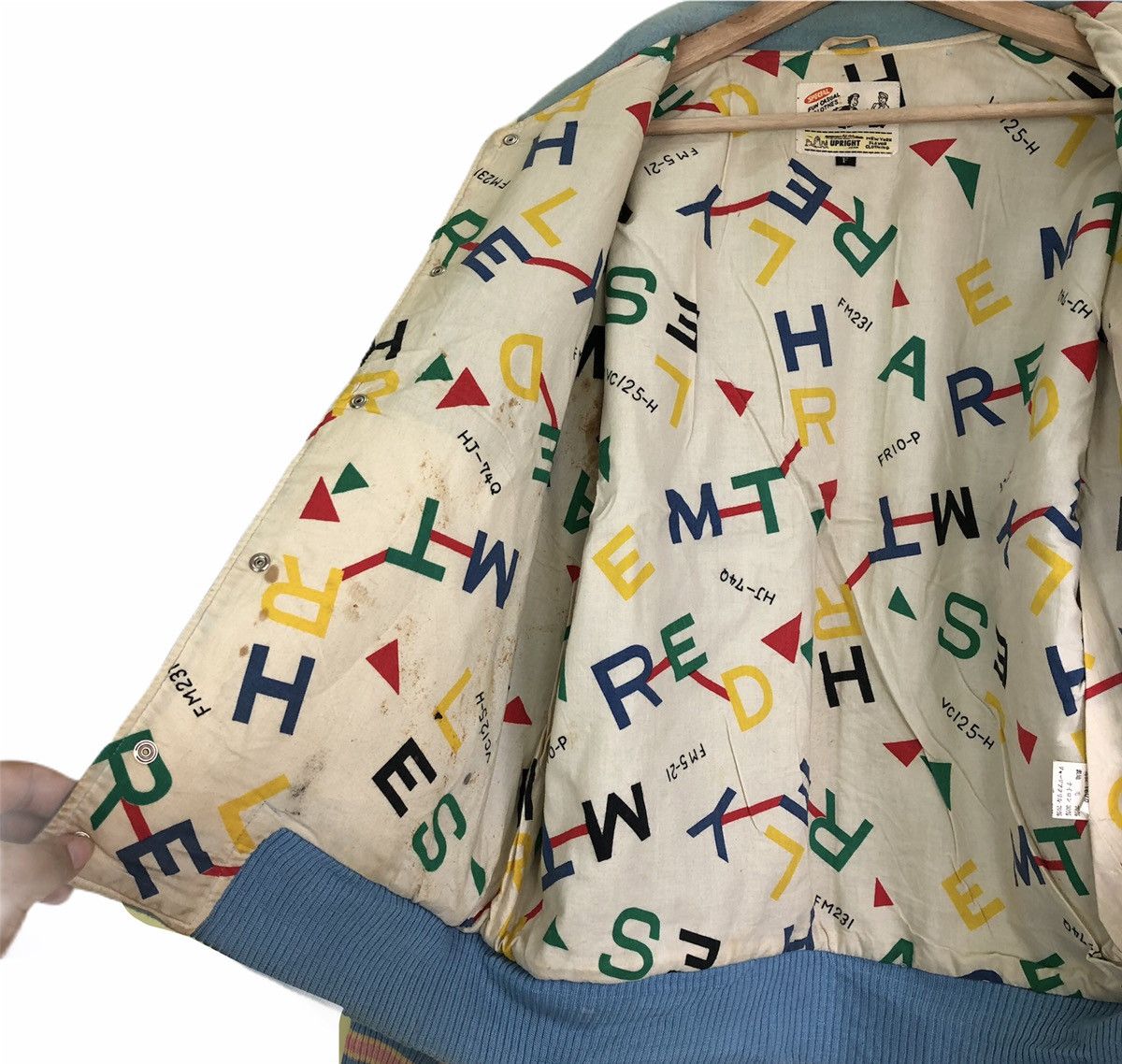 Japanese Brand Vintage Varsity Jacket Power IronMuscle Inspire Issey Miyake Size US L / EU 52-54 / 3 - 11 Thumbnail
