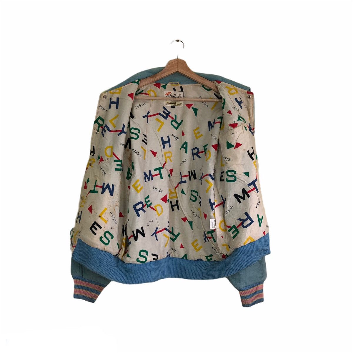 Japanese Brand Vintage Varsity Jacket Power IronMuscle Inspire Issey Miyake Size US L / EU 52-54 / 3 - 10 Thumbnail