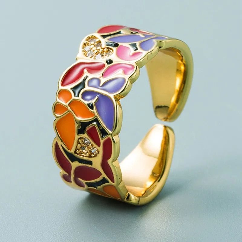 Japanese Brand Colorfull Feather Ring Size ONE SIZE - 1 Thumbnail