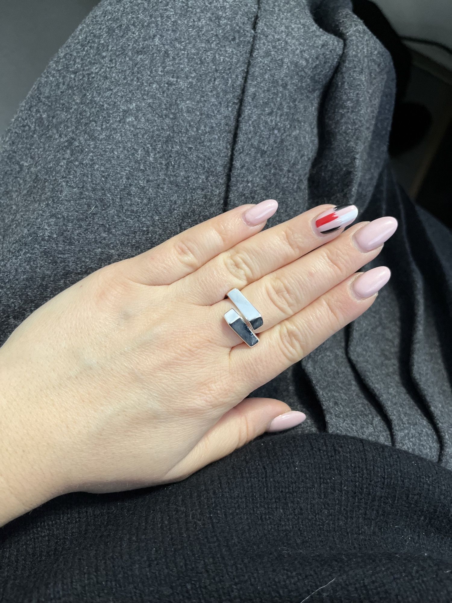 Jewelry Silver Color Irregular Rings Size ONE SIZE - 4 Thumbnail