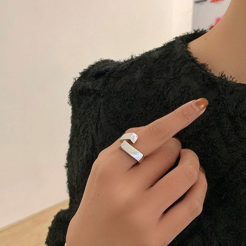 Jewelry Silver Color Irregular Rings Size ONE SIZE - 1 Thumbnail