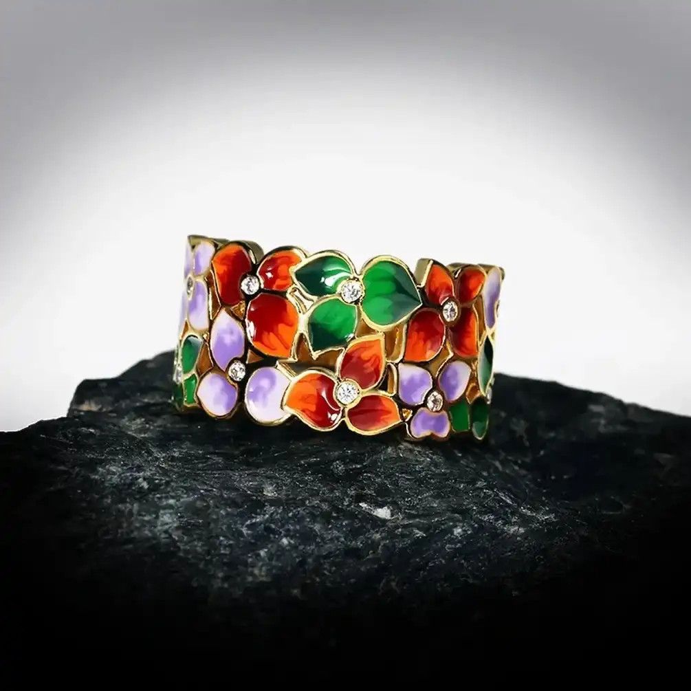 Japanese Brand Ring Color Flowers Ring Size ONE SIZE - 5 Thumbnail
