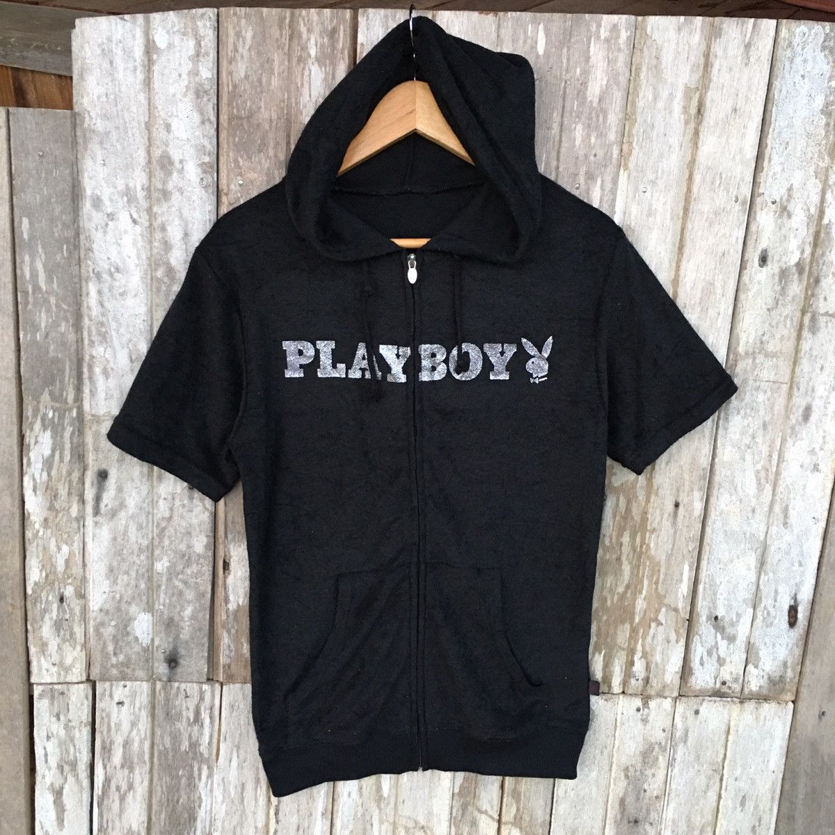 image of Playboy Zipper Hoodie in Black, Men's (Size Medium)
