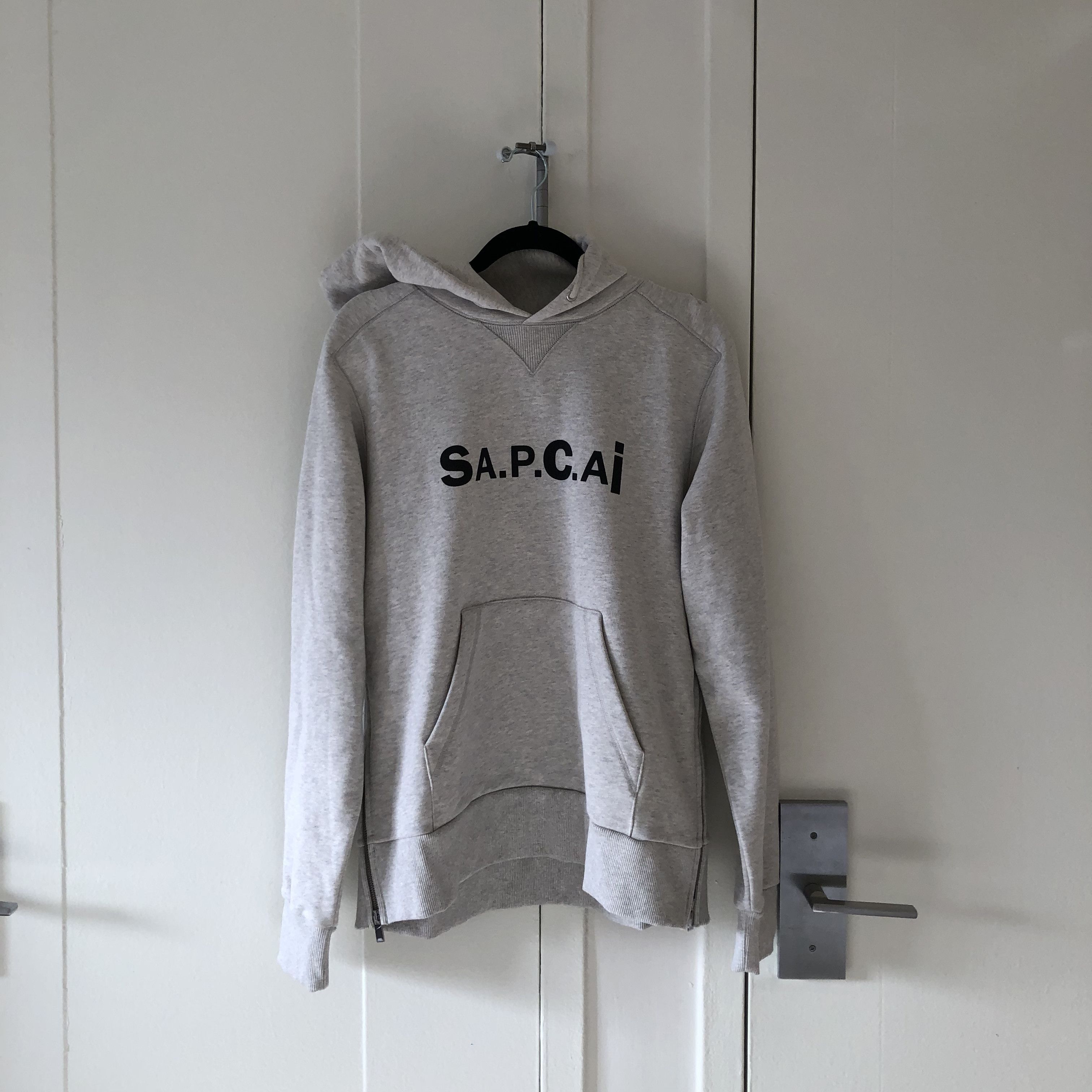 image of A P C x Sacai X Sacai Taiyo Hoodie in Grey, Men's (Size Small)