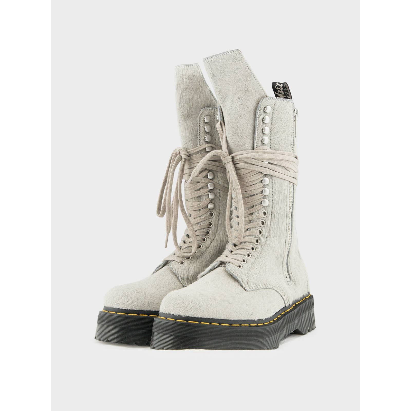 image of Rick Owens Calf Hair Boots in Tan, Men's (Size 9)