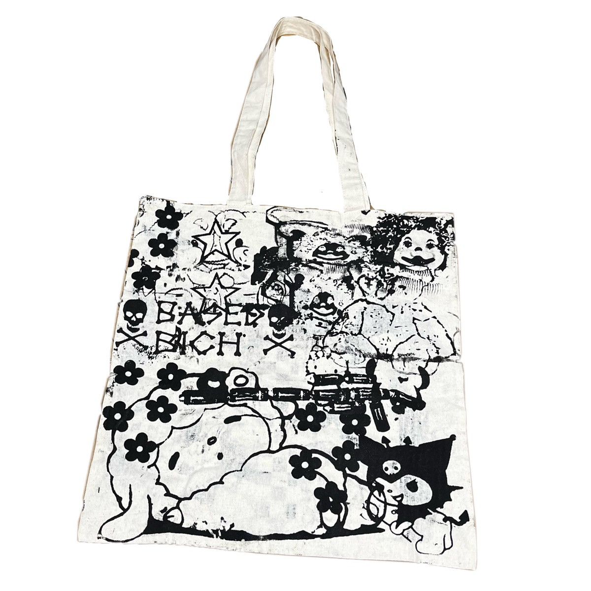 Handmade Basedbich hand printed canvas tote Size ONE SIZE - 1 Thumbnail