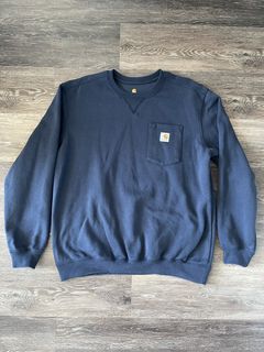 Men's carhartt crewneck pocket sweatshirt hot sale