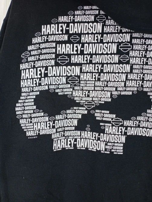 Harley Davidson Vintage 90's Harley Davidson Big Skulls Hoodie Distressed Size US XL / EU 56 / 4 - 4 Thumbnail