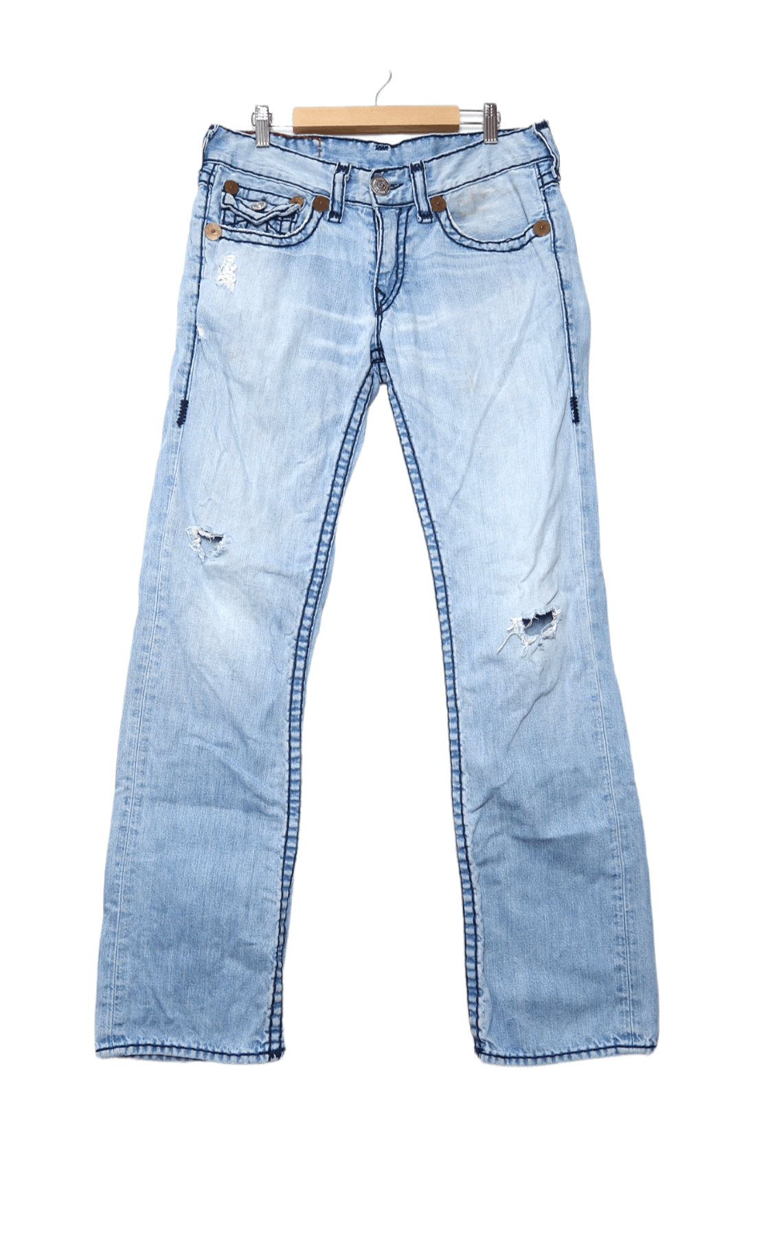 True Religion Vintage True Religion Ricky Super Distressed Denim Size US 32 / EU 48 - 1 Thumbnail