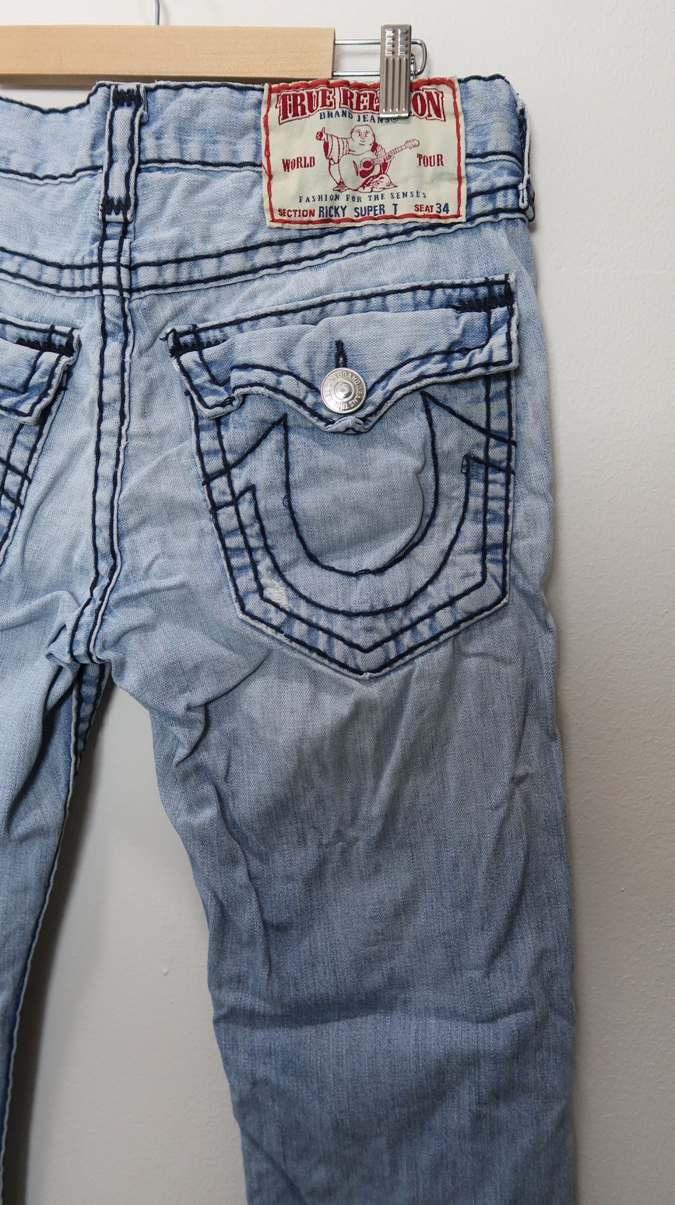 True Religion Vintage True Religion Ricky Super Distressed Denim Size US 32 / EU 48 - 12 Thumbnail