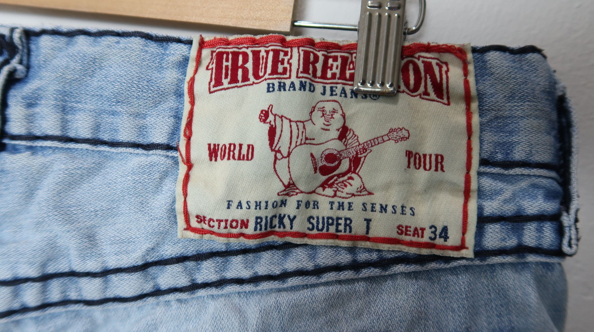 True Religion Vintage True Religion Ricky Super Distressed Denim Size US 32 / EU 48 - 16 Thumbnail