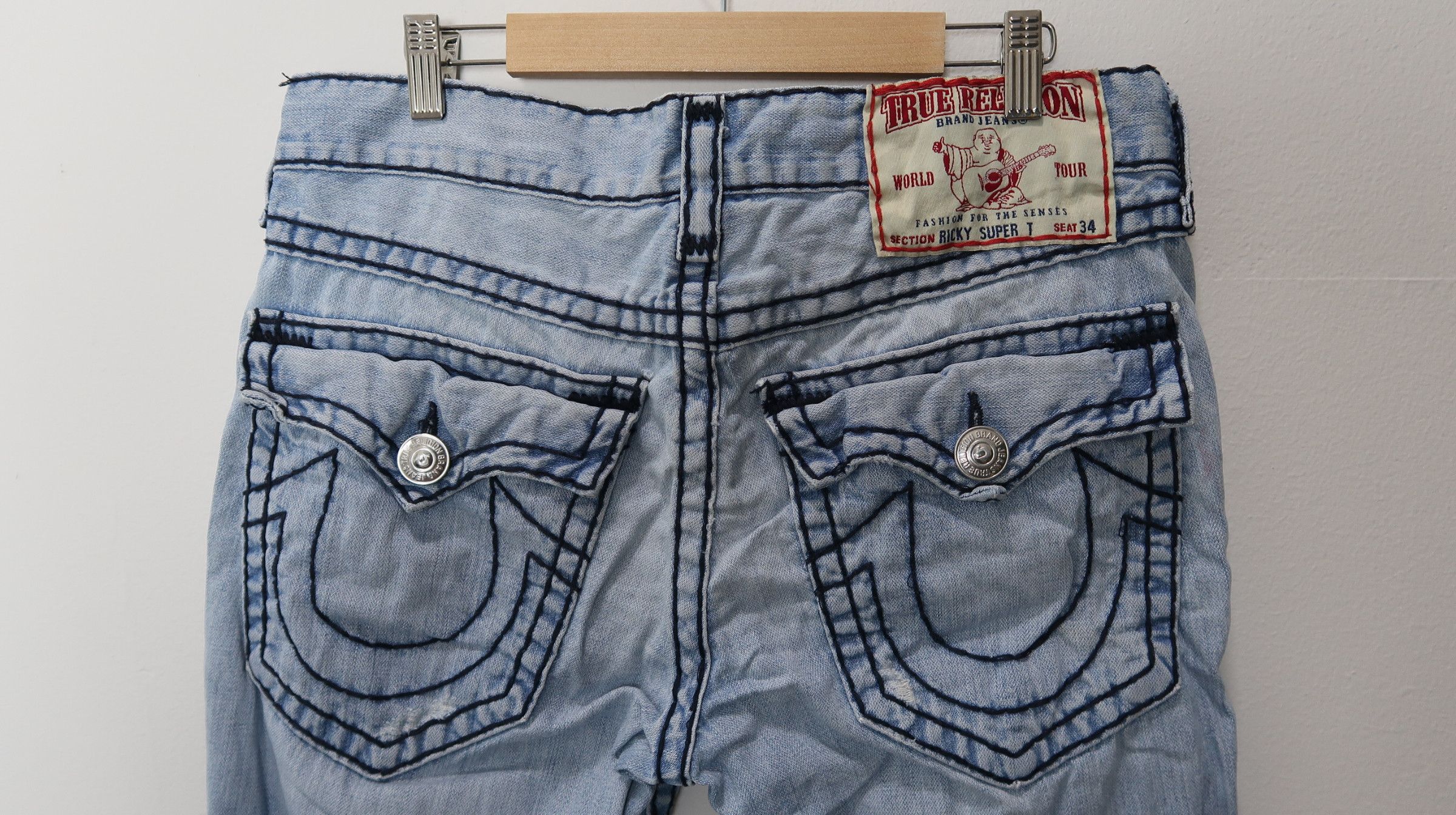 True Religion Vintage True Religion Ricky Super Distressed Denim Size US 32 / EU 48 - 11 Thumbnail