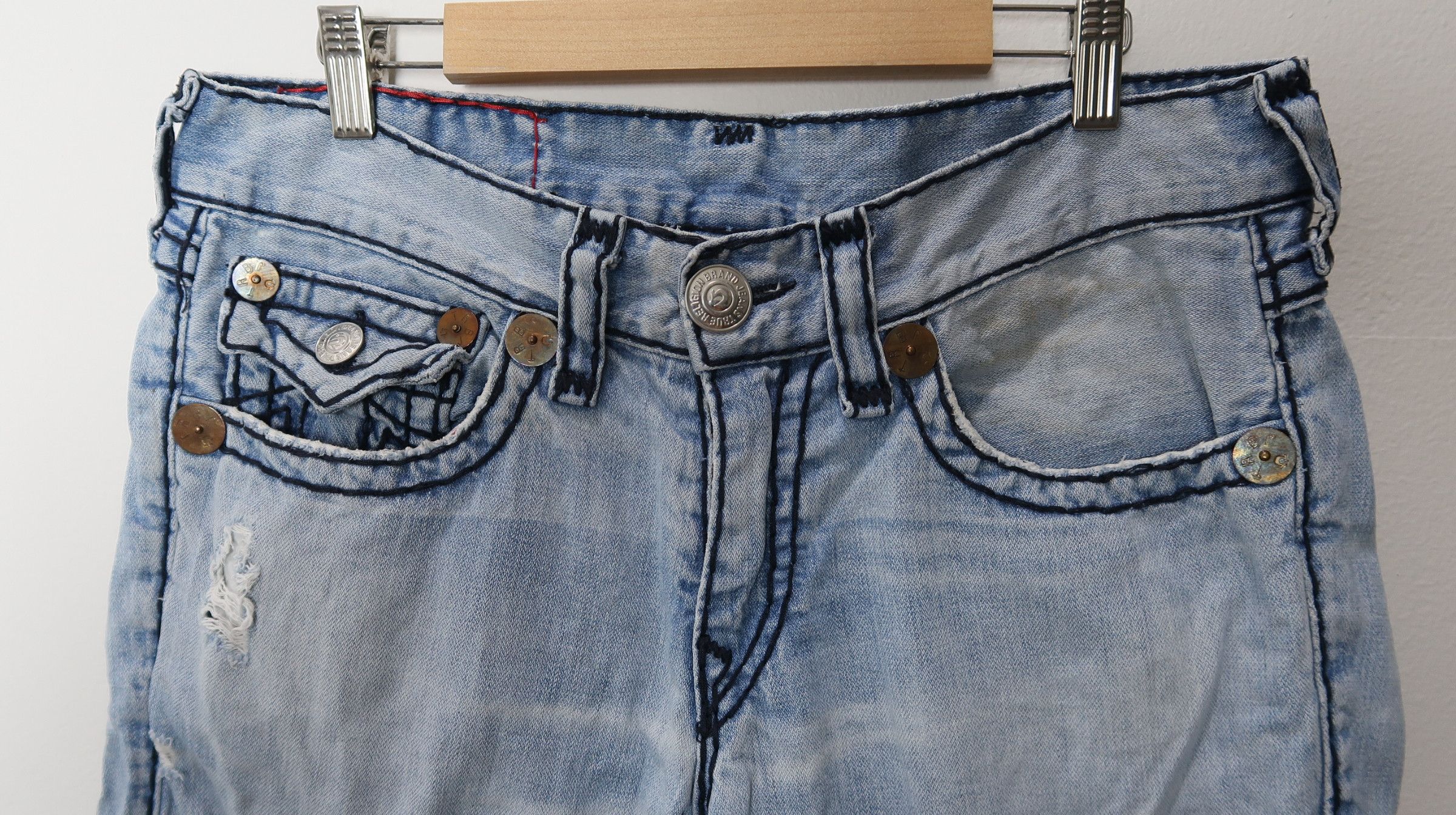 True Religion Vintage True Religion Ricky Super Distressed Denim Size US 32 / EU 48 - 9 Thumbnail