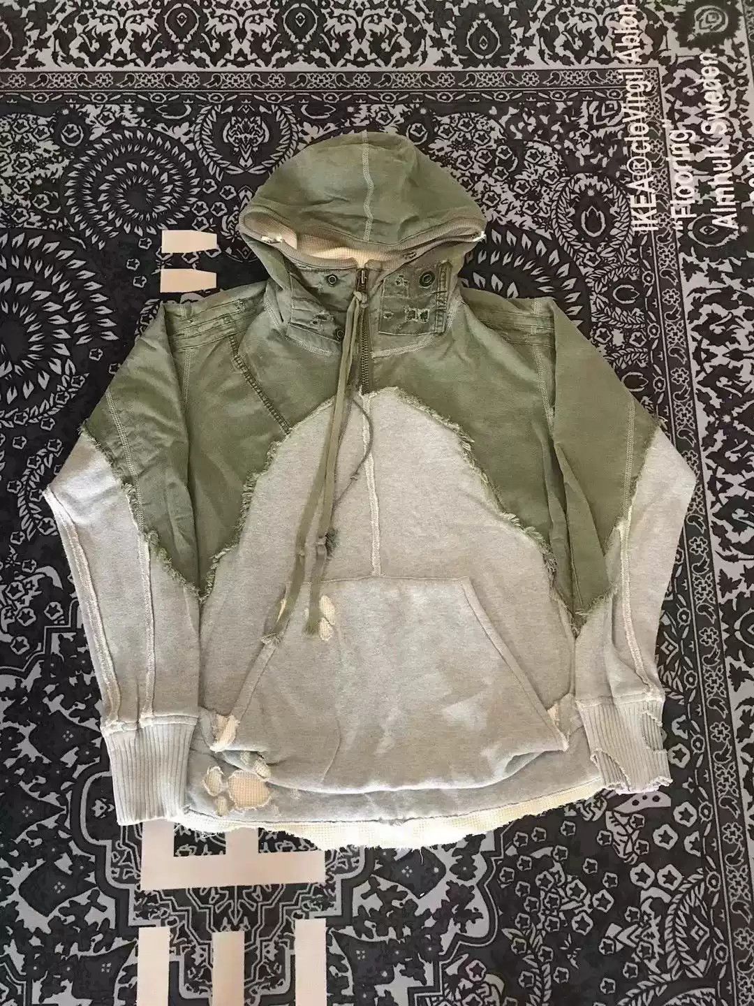 Greg Lauren Greg Lauren Patchwork Hoodie Size 1 Army Green Size US S / EU 44-46 / 1 - 1 Thumbnail